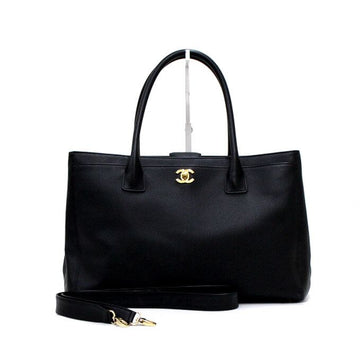 CHANEL Black Calfskin Gold-tone CC Logo Surf Tote Bag and Shoulder Bag A15206 159019802 [P]