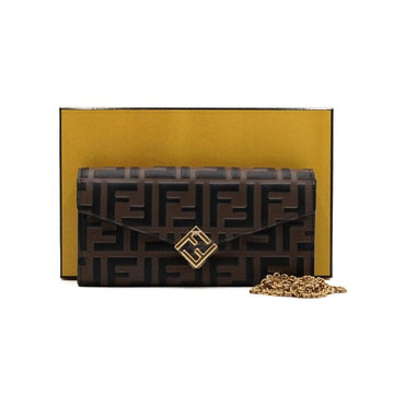 Fendi 8M0365 Brown Black FF Diamond WOC Chain Wallet Crossbody Bag 2026 159019809 [P]