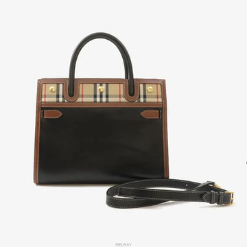 BURBERRY Leder Vintage Check Tote Bag Crossbody 80252691 159021054 [P]