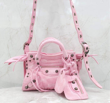 BALENCIAGA XS ピンク デニム ネオ カゴル XS ショルダーバッグ 700940 149806660 [P]