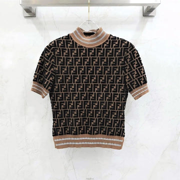 FENDI ベロアロゴ半袖ニット 159038931 [P]