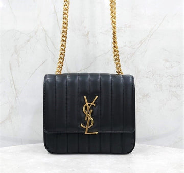 Saint Laurent Grand Poudre Vicky Leather Shoulder Bag Medium 532612 147196328 [P]