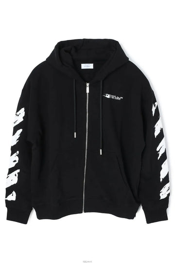Off White INK ARROW Skate Zip-Up Hoodie Black OMBE015F25FLE0021001 152885185 [P]