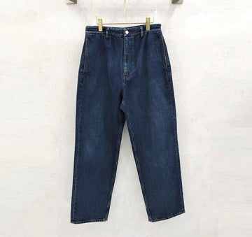 Balenciaga Waist Tab Logo Oversized Dark Blue Denim Pants 626128 147535755 [P]