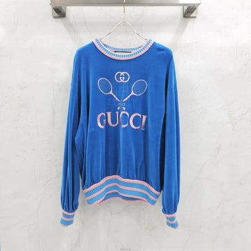 GUCCI Tennis-Schläger Logo Velours Oversized Sweatshirt 159062216 [P]