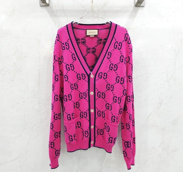Gucci Pink GG Logo Cotton Cardigan 124411696 [P]