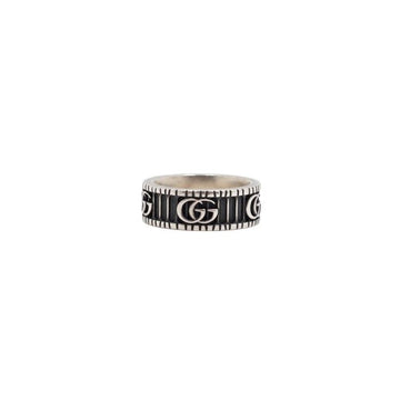 Gucci Silver GG Logo Marmont 8mm Wide Ring 19 159067796 [P]