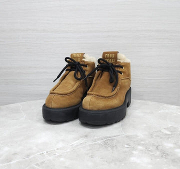 MIU MIU Faded Veloursleder Stiefeletten Zimt 5T965D 156374713 [P]