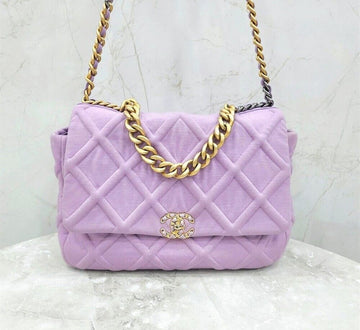 CHANEL 19 フラップバック ジャージ ライラック AS1160 137609862 [P]