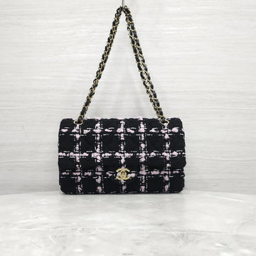 CHANEL Klassische mittlere Umhängetasche aus Tweed in Pink A01112 157594386 [P]