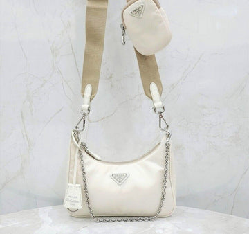 Prada White Re-Edition Re-Nylon Shoulder Bag 1BH204 149403915 [P]