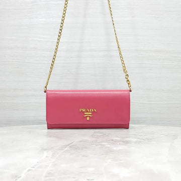 Prada Saffiano WOC Chain Crossbody Bag Pink 1M1290 157600326 [P]