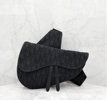 Dior Oblique Jacquard Saddle Bag Black 1ADPO093 149096489 [P]