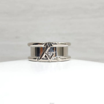 Louis Vuitton 18k Diamond Bolt Ring in 18K White Gold Size 62 Q9059H 157526536 [P]