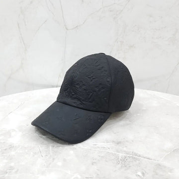 LOUIS VUITTON Neue schwarze Monogramm Schatten Leder Baseballkappe 58 159084668 [P]