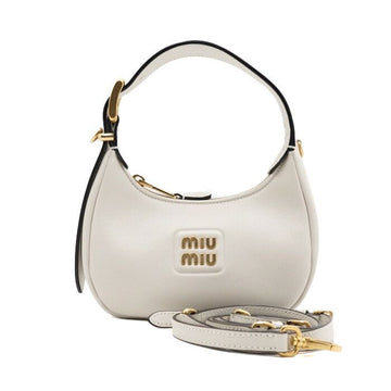 Miu Miu Leather White Hobo Bag Tote Bag and Crossbody Bag 5BP084 159088221 [P]