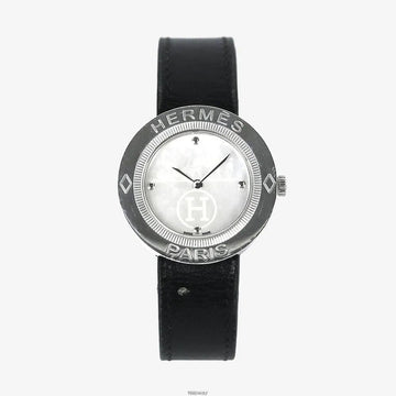 Hermes Quartz Watch 30MM Silver Leather FISGQO8J 159089474 [P]