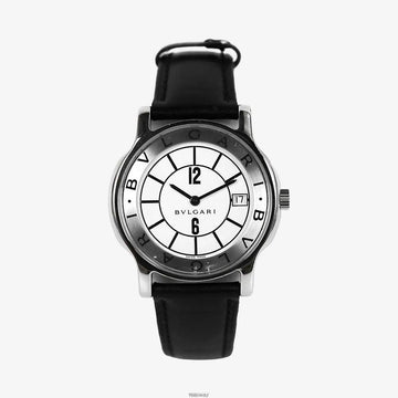 BULGARI クォーツ時計 35MM ホワイトスチール レザー 159089615 [P]