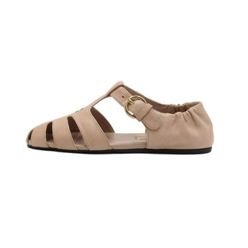 Miu Miu Brown Aging Leather Lush Napa Fisherman Women's Sandals 5E395E 159093689 [P]