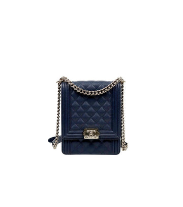 CHANEL Navy Caviar Boy Satchel 65923 159094647 [P]