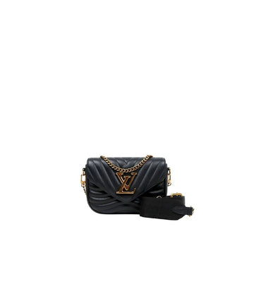 LOUIS VUITTON ブラック マルチ ポシェット ニューウェーブ ショルダーバッグ 57703 159094656 [P]