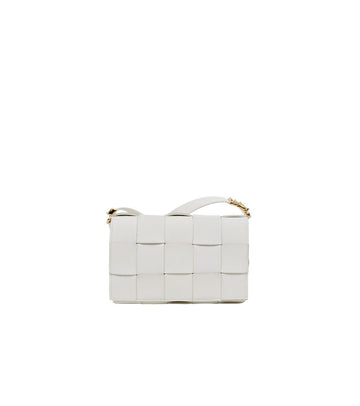 Bottega Veneta White Golden Clip Cassette Shoulder Bag 66551 159094662 [P]