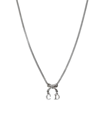 Dior Cubic Ribbon CD Silver Necklace 65730 159098953 [P]