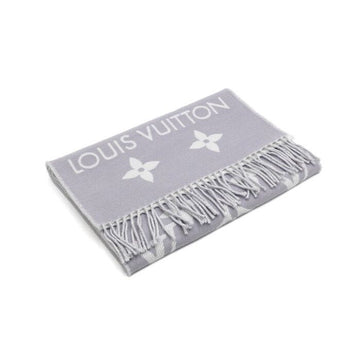Louis Vuitton Light Gray Wool Monogram Essential Reversible Unisex Scarf M77727 159102090 [P]