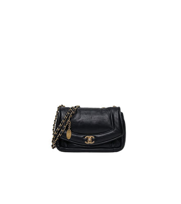 CHANEL ブラック パピー フラップ ショルダーバッグ 66323 159122039 [P]