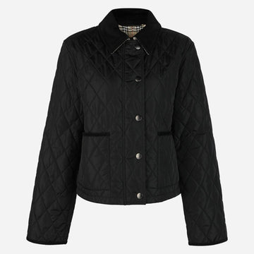 Burberry Women's Quilted Crop Jacket Black 159122683 [P]