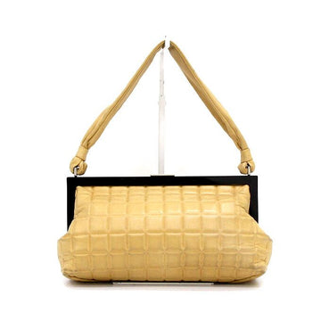 CHANEL Beige Lammleder Chocobar Buttergelb Push Lock Damen Tote Bag 159123247 [P]