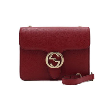 GUCCI Interlocking Schultertasche mit Goldkette in Rot 510304 159123249 [P]