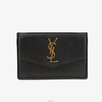Saint Laurent Uptown Monogram Card Holder Black Gold Hardware 582305 159123290 [P]