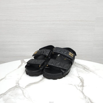Miu Miu Nappa Leather Quilted Velcro Sandals 5X135E 159123535 [P]