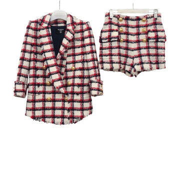 Balmain Tweed Jacket and Skirt Set with Gold Buttons ETB031112 151516165 [P]