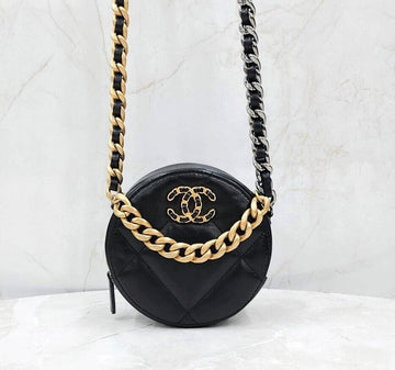 CHANEL 19 Round Chain Mini Crossbody Bag AP0945 142809974 [P]