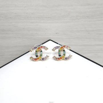 CHANEL New CC Logo Rainbow Cubic Earrings 157616453 [P]