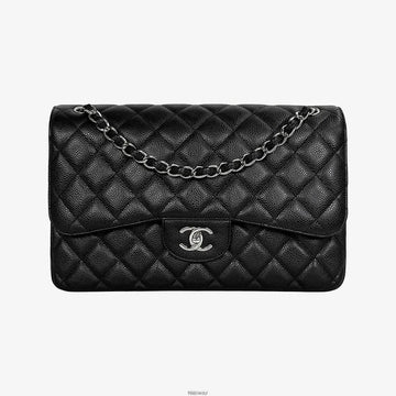 CHANEL Klassische Flap Bag Groß Schwarz Silber 16. Serie BP3UPDSO 159125061 [P]