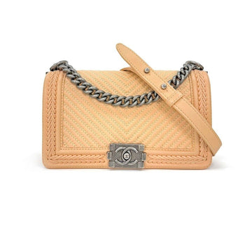 CHANEL Saison Boybag Chevron Silber Beige 23 C0107K079 152899893 [P]