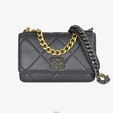 CHANEL Kette Geldbörse WOC Grau AP0957 159125274 [P]