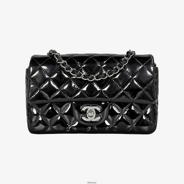 CHANEL Classic Patent Crossbody Bag New Mini Black 25VEGVWY 159125284 [P]