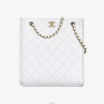 CHANEL Caviar Shopper Bag Klassisch Weiß 31 159125350 [P]