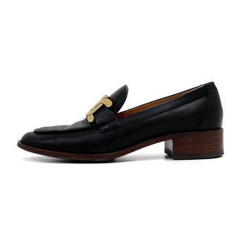 Tods Black Leather Chain Strap Women's Penny Loafers 66702 159128017 [P]
