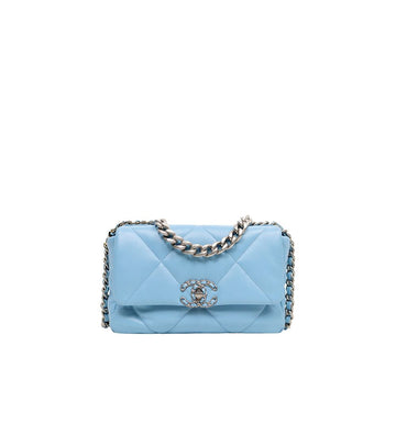 CHANEL スカイブルー 19バッグ 内蔵チップ 66514 159172203 [P]