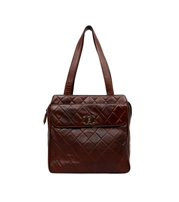 CHANEL Braune gesteppt CC Pocket Schultertasche 66085 159172207 [P]