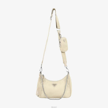 PRADA リエディション 2005 リナイロン ショルダーバッグ ベージュ 9I8DVY4F 159182796 [P]