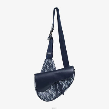 Dior Canvas Saddle Bag Navy Blue 6E9H8LD6 159182957 [P]