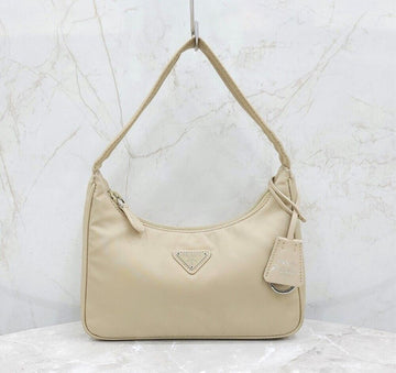 Prada Triangle Logo Re-Nylon Tesuto Hobo Bag Desert Beige 1NE515 148617621 [P]