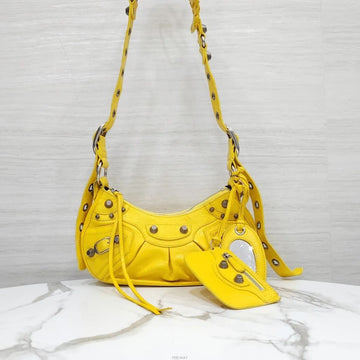 BALENCIAGA XS Schultertasche aus Lammleder in Gelb 671309 159183762 [P]