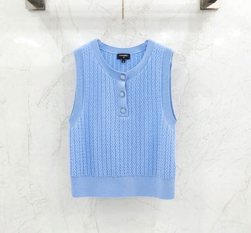 CHANEL 24FW Pre-Collection Cashmere Knit Sleeveless Top P77893 144919359 [P]